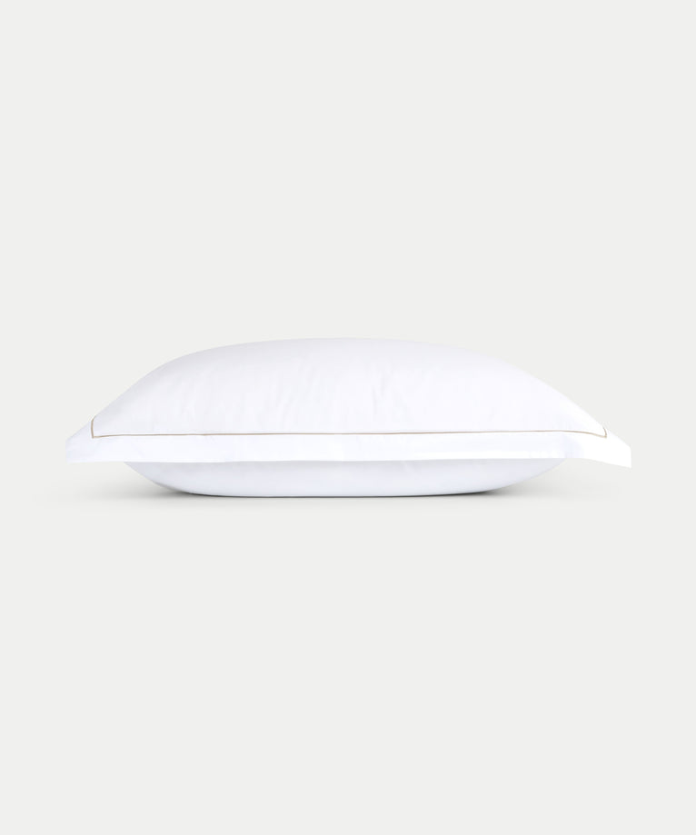 Set of 2 Pillowcases Egyptian Cotton Percale 400TC | Carmel White