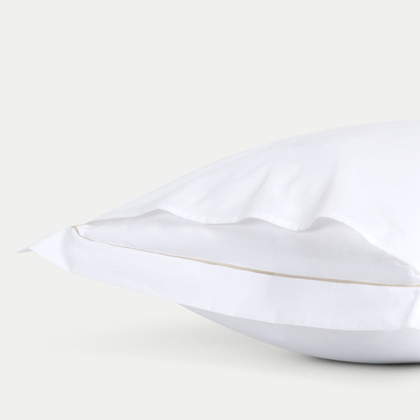 Set of 2 Pillowcases Egyptian Cotton Percale 400TC | Carmel White