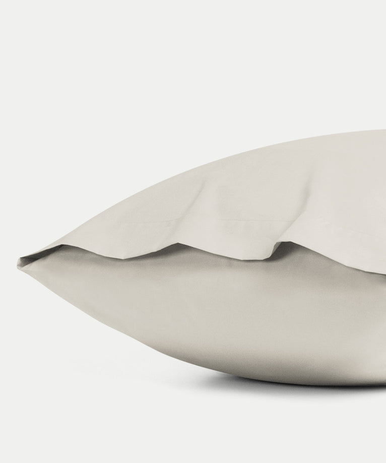 Set of 2 Pillowcases Egyptian Cotton Percale 400TC | Greige