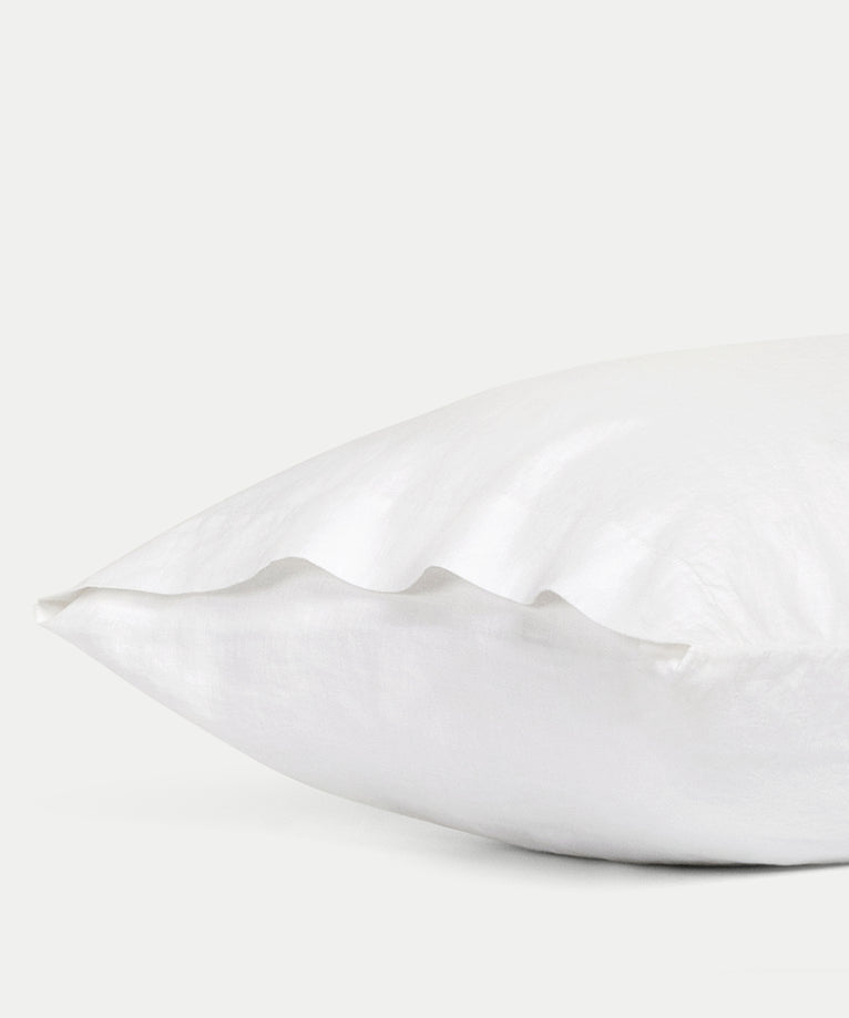 Set of 2 Pillowcases Washed Linen | White