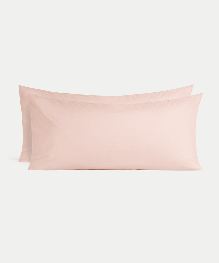 Set of 2 Pillowcases Egyptian Cotton Percale 400TC | Blush Pink