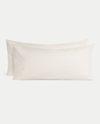 Set van 2 Kussenslopen Egyptisch katoen Percal 400TC | Chalk White