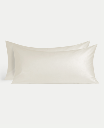 Set of 2 Pillowcases Egyptian Cotton Sateen 400TC | Cream