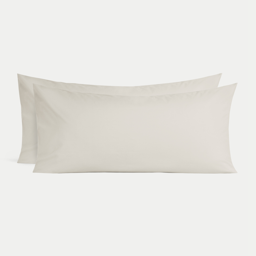Set of 2 Pillowcases Egyptian Cotton Percale 400TC | Greige