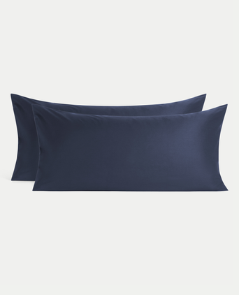Set van 2 Kussenslopen Egyptisch katoen 400TC Satijn | Harbour Blue