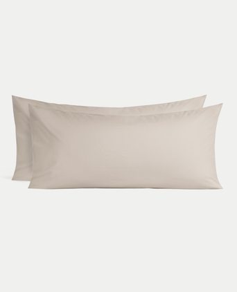 Set of 2 Pillowcases Egyptian Cotton Percale 400TC | Latte