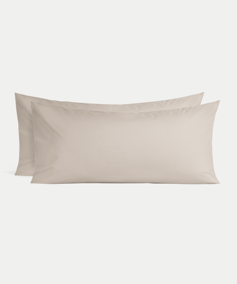 Set of 2 Pillowcases Egyptian Cotton Percale 400TC | Latte