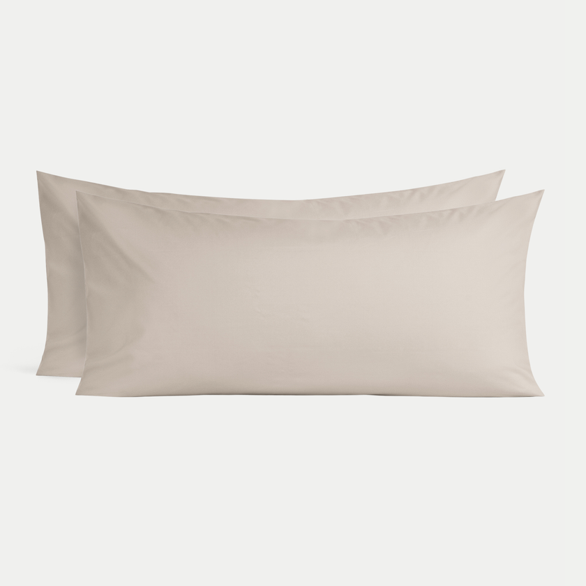 Set of 2 Pillowcases Egyptian Cotton Percale 400TC | Latte
