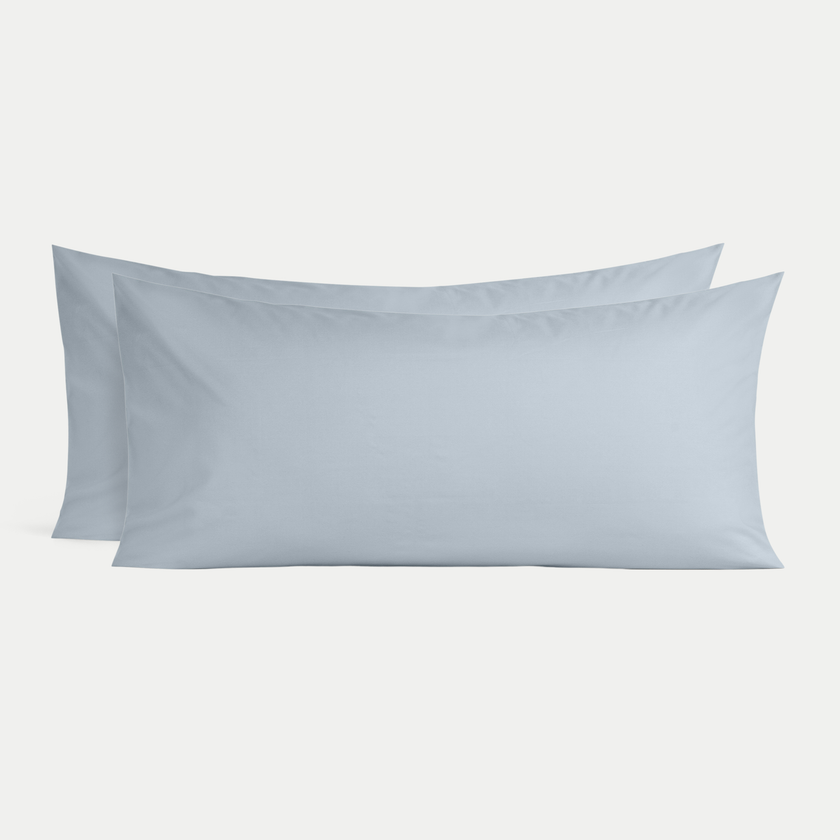 Set of 2 Pillowcases Egyptian Cotton Sateen 400TC | Misty Blue