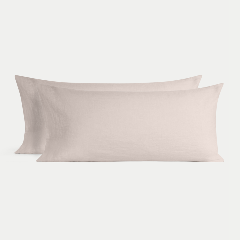 Set of 2 Pillowcases Washed Linen | Oat