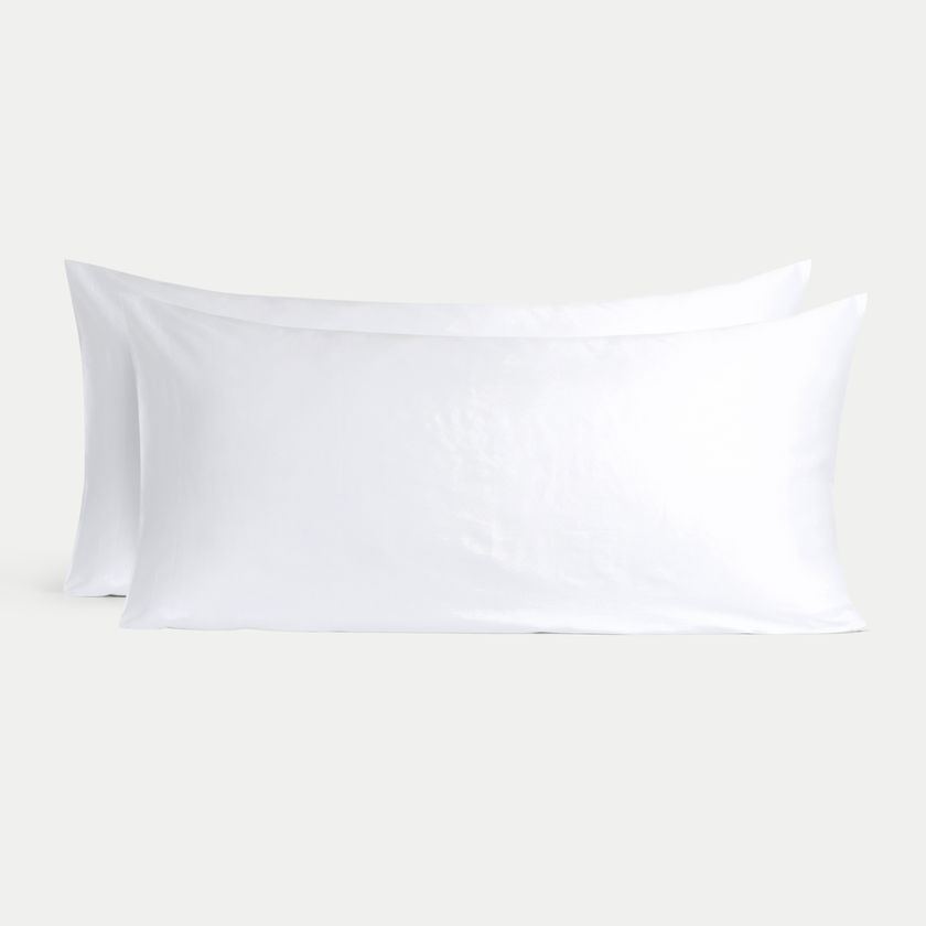 Set of 2 Pillowcases Hotel Okura Egyptian Cotton 600TC Sateen | White