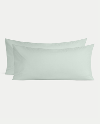 Set of 2 Pillowcases Egyptian Cotton Percale 400TC | Pastel Green