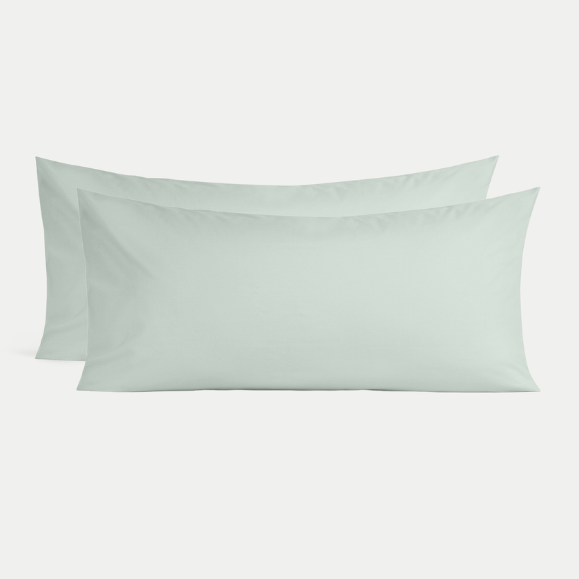 Set van 2 Kussenslopen Egyptisch katoen 400TC Percal | Pastel Green