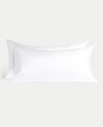 Set of 2 Pillowcases Egyptian Cotton Sateen 400TC | White