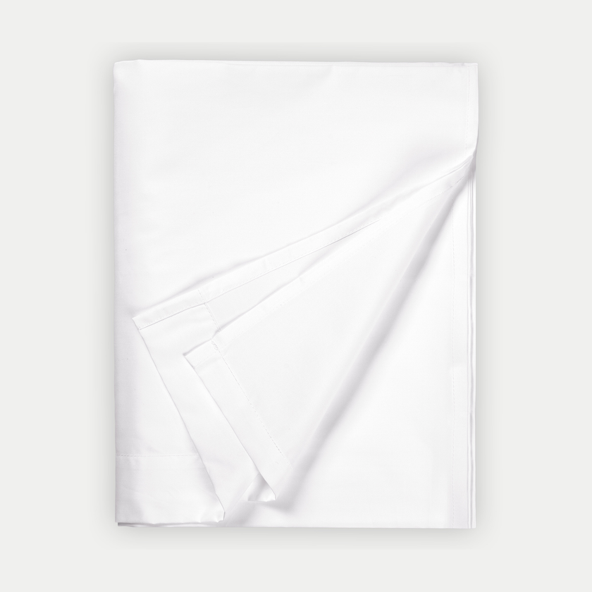 Egyptian Cotton Flat Sheet Sateen 400TC | White