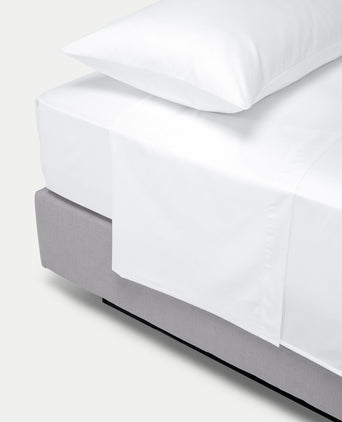Egyptian Cotton Flat Sheet Sateen 400TC | White