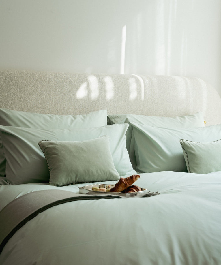 Duvet Cover Set Egyptian Cotton Percale 400TC | Pastel Green