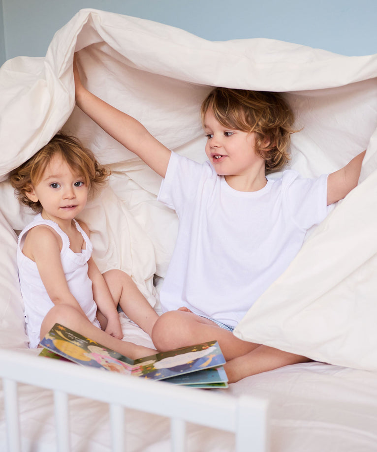 Kids Fitted Sheet Egyptian Cotton Percale 400TC Chalk White - Petit Hôtel