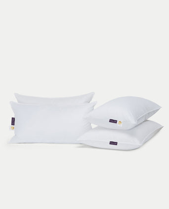 2x Down Pillows 50x90 cm + 2x Microfiber Body Pillows 60x90 cm