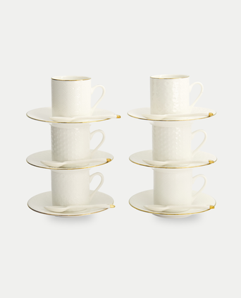 Tokyo Design Studio – Nippon White Gold Rim Espresso Set (18-piece)