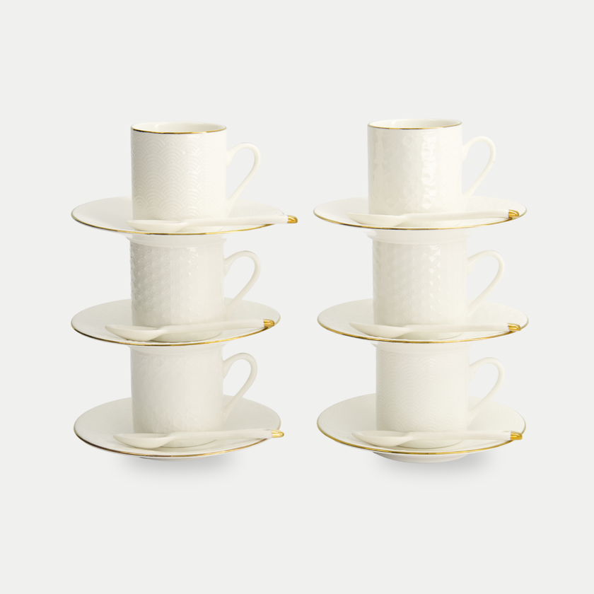 Tokyo Design Studio – Nippon White Gold Rim Espresso Set (18-piece)