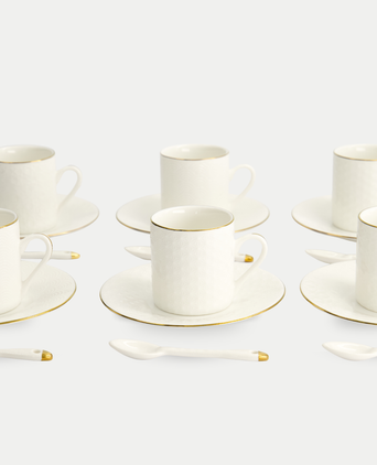 Tokyo Design Studio – Nippon White Gold Rim Espresso Set (18-piece)