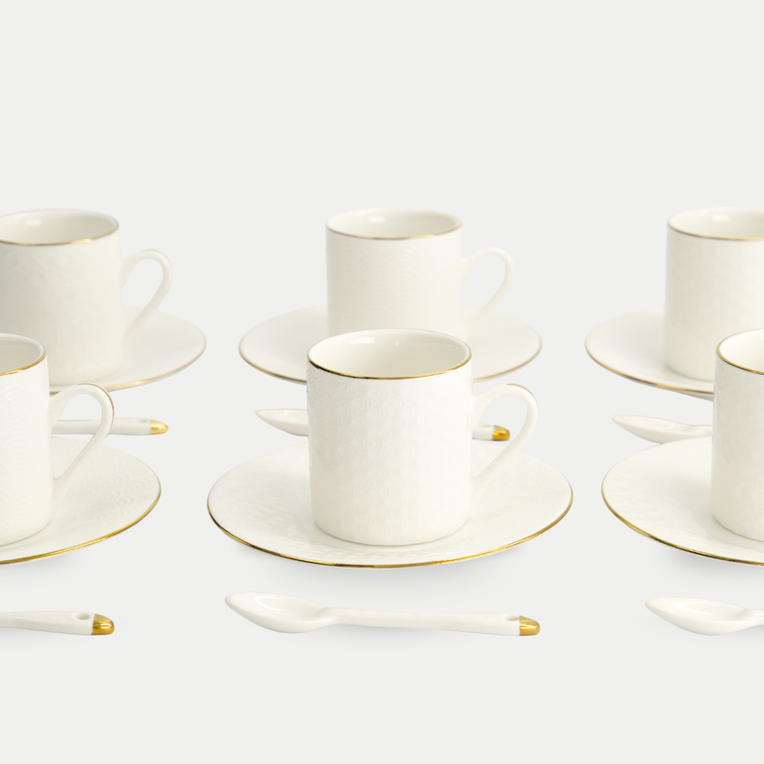 Tokyo Design Studio – Nippon White Gold Rim Espresso Set (18-piece)