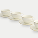 Tokyo Design Studio – Nippon White Gold Rim Star Lines Cup & Saucer Set (8-piece)