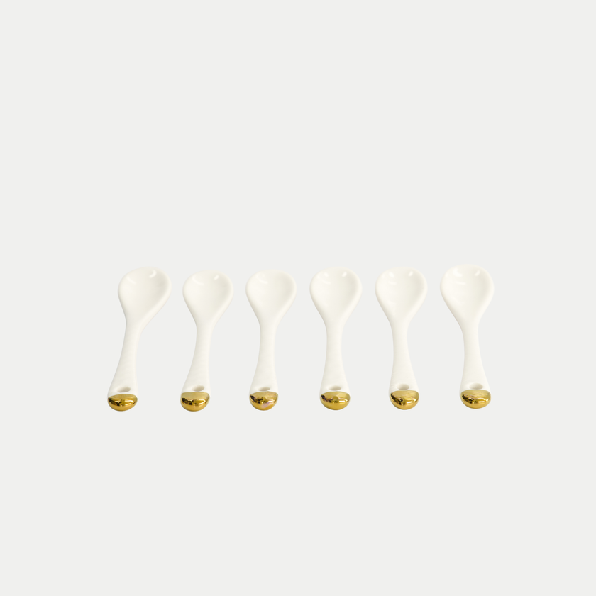6-piece Tokyo Design Teaspoon Set - Golden Rim