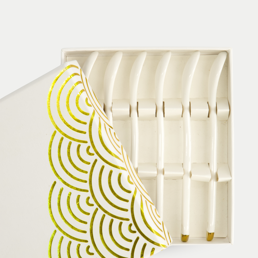 Tokyo Design Studio – Nippon White Gold Rim Star Lines Cup & Saucer Set (8-piece)