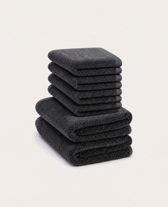 Guest towel zero-twist cotton 30x30 cm (4 pcs) + 40x60 cm (2 pcs) | Anthracite