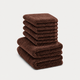 Guest towel zero-twist cotton 30x30 cm (4 pcs) + 40x60 cm (2 pcs) | Chestnut