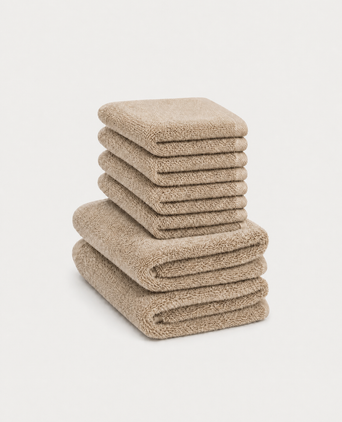 Guest towel zero-twist cotton 30x30 cm (4 pcs) + 40x60 cm (2 pcs) | Latte