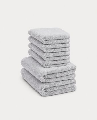 Guest towel zero-twist cotton 30x30 cm (4 pcs) + 40x60 cm (2 pcs) | Silver Grey