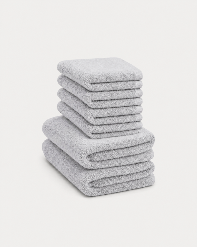 Guest towel zero-twist cotton 30x30 cm (4 pcs) + 40x60 cm (2 pcs) | Silver Grey