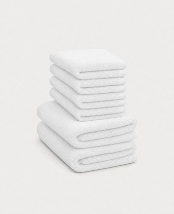 Guest towel zero-twist cotton 30x30 cm (4 pcs) + 40x60 cm (2 pcs) | White