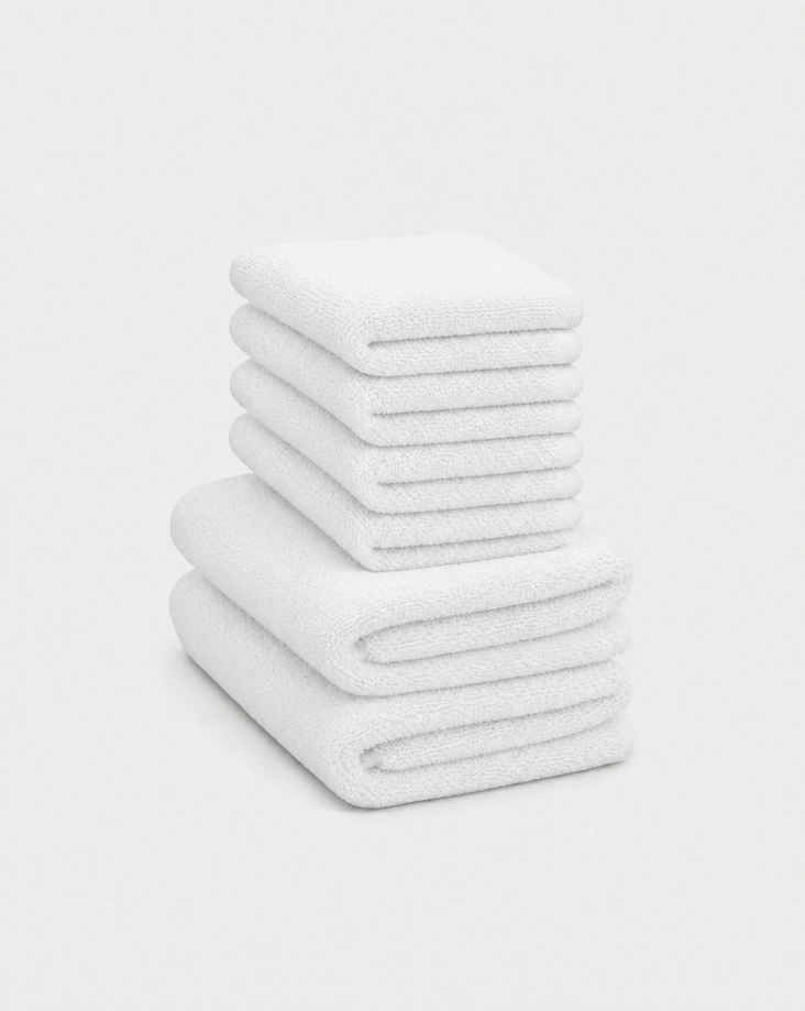 Guest towel zero-twist cotton 30x30 cm (4 pcs) + 40x60 cm (2 pcs) | White