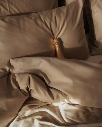 Duvet Cover Set + Fitted Sheet Egyptian Cotton Sateen | Champagne