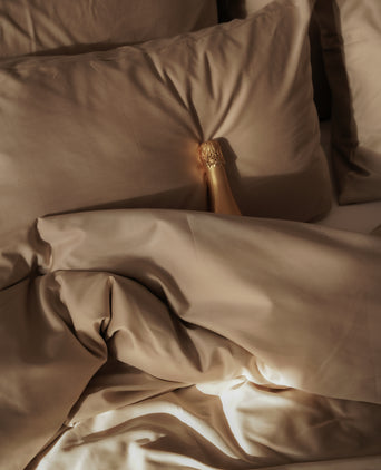 Duvet Cover Set + Fitted Sheet Egyptian Cotton Sateen | Champagne