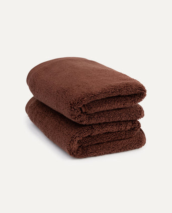 Guest towel zero-twist cotton 40x60 cm (2 pcs) | Chestnut