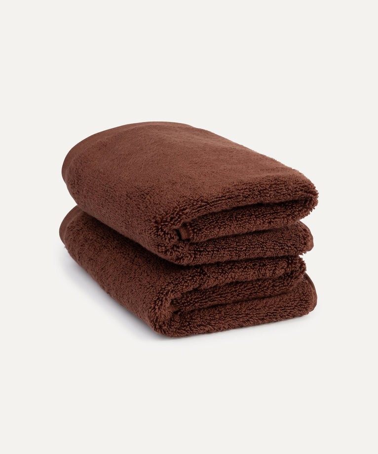 Guest towel zero-twist cotton 40x60 cm (2 pcs) | Chestnut