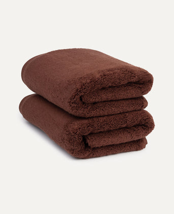 Towel zero-twist cotton 50x100 cm (2 pcs) | Chestnut