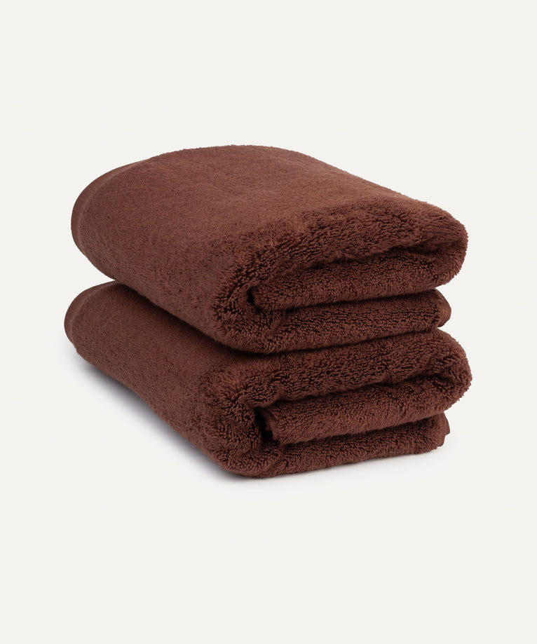 Towel zero-twist cotton 50x100 cm (2 pcs) | Chestnut