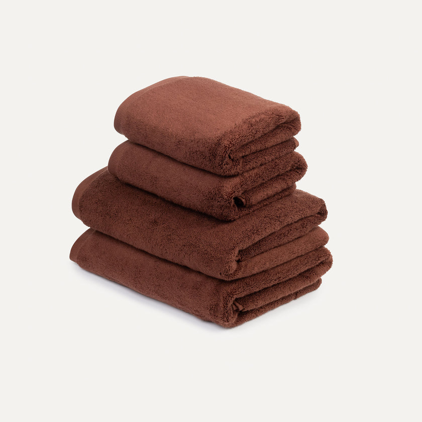 Towel set Essential (4 pcs) | Chestnut