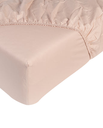 Fitted Sheet Egyptian Cotton Percal 400TC | Blush Pink