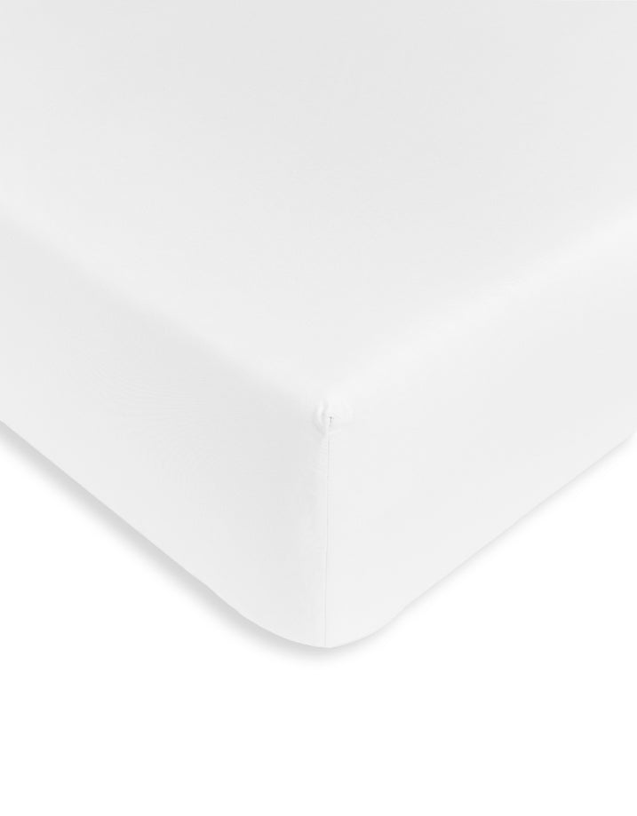 Egyptian Cotton Fitted Sheet Percal 400TC | White