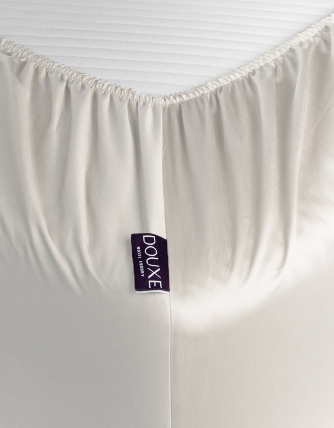 Egyptian Cotton Fitted Sheet Sateen 400TC | Cream