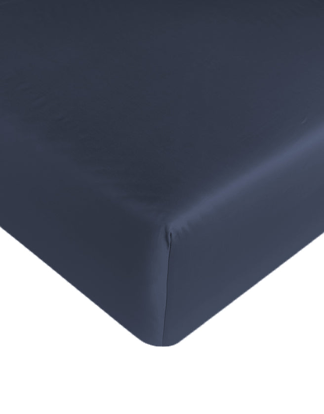 Fitted Sheet Egyptian Cotton Sateen 400TC | Harbour blue