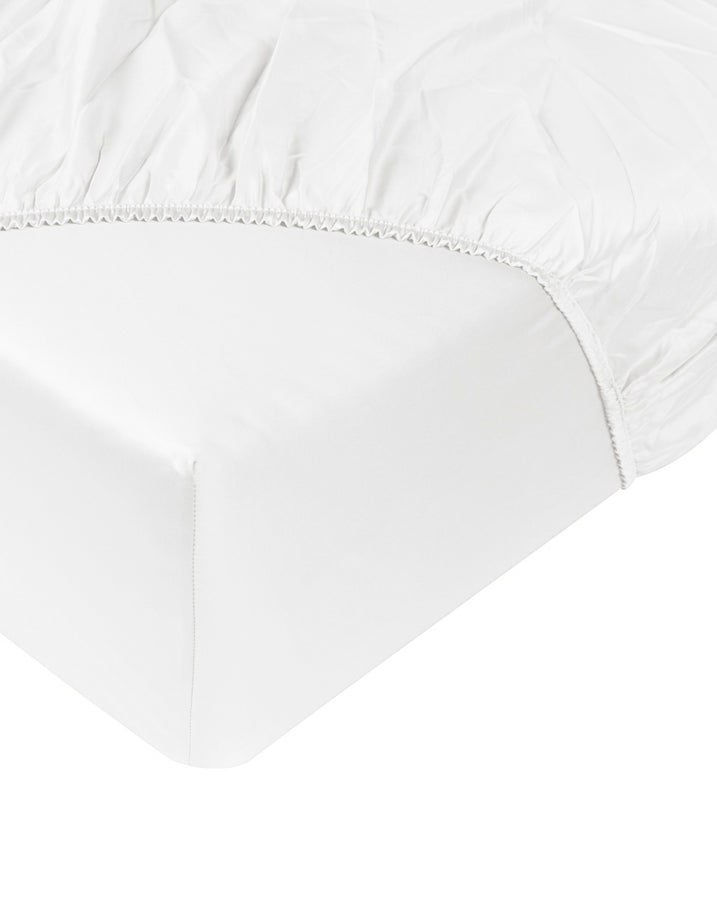 Egyptian Cotton Fitted Sheet Sateen 400TC | White