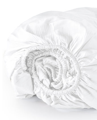 Egyptian Cotton Fitted Sheet Sateen 400TC | White
